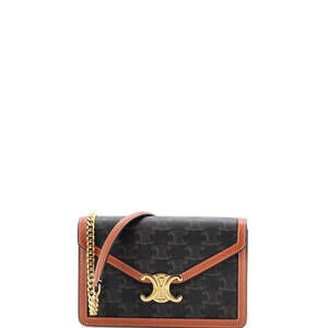 Celine Margo Triomphe Wallet on Chain Triomphe Coated Canvas